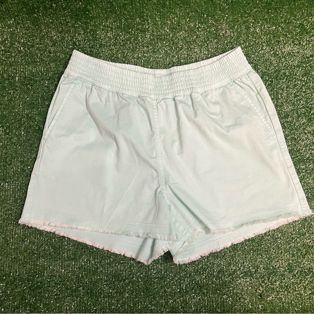 Vineyard Vines Light Blue High Waist Pull On Shorts Elastic Waist Coastal Beach